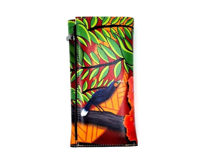 NZ Artist Long Wallet Single Zip Huia