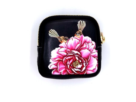 NZ Artist Square Coin Purse 2 Fantails