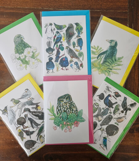 "NZ Bird themed greeting cards Pack of 6