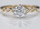 nz design engagement ring 18ct yellow gold and platinum solitaire diamond