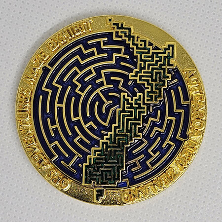 NZ GPS Maze Geocoin - Gold LE