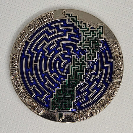 NZ GPS Maze Geocoin - Silver