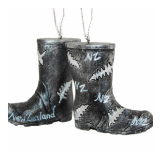 NZ Gumboot decoration w/silver fern design