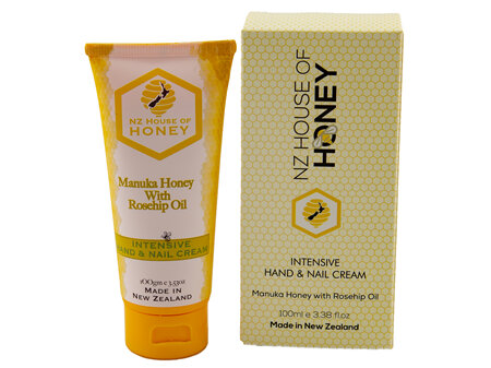 NZ House of Honey Manuka Honey & Rosehip Oil Intensive Hand & Nail Cream -100ml