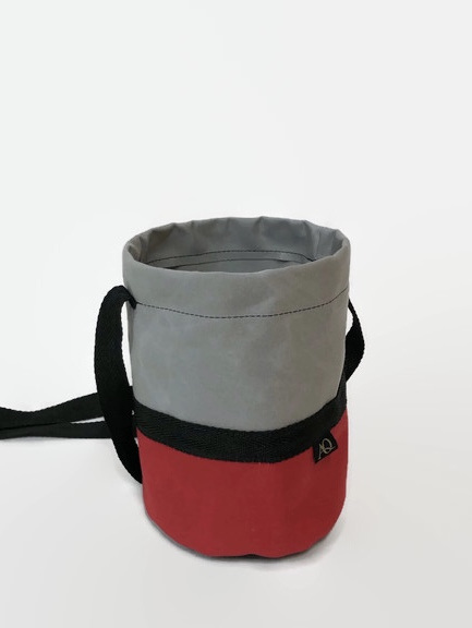 NZ made peg bag - red/grey