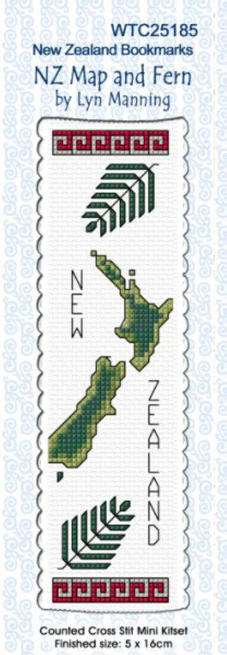 NZ Map Fern Bookmark Kit