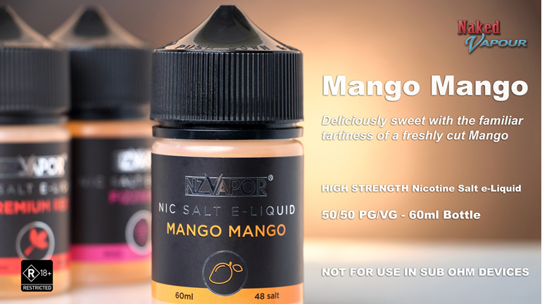 NZVapor Nicotine Salt e-Liquids now available at Naked Vapour - Mango Mango