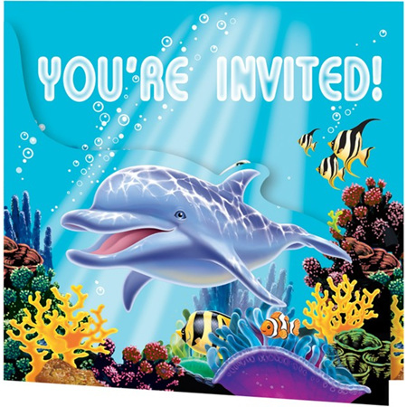 Ocean Party Invites x 8