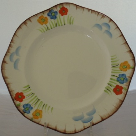 Octagonal hand painted plate