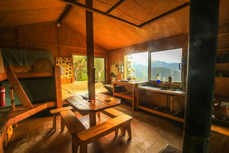 old ghost road hut interior picture lyell saddle hut