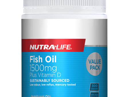 Omega 3 Fish Oil 1500mg + Vit D Caps - 300 Caps