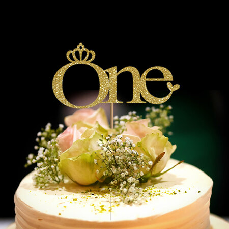 One Year Old Crown Cake Topper