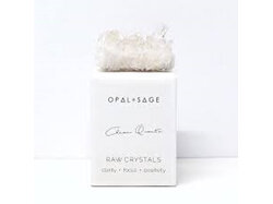 Opal+Sage Clear Quartz raw boxed Crystal
