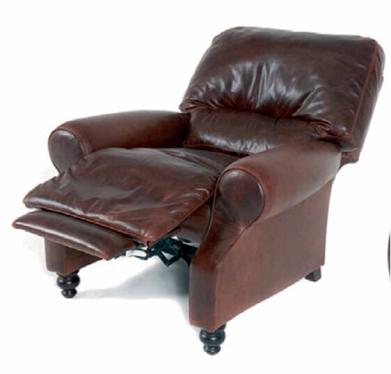 open recliner chair in leather