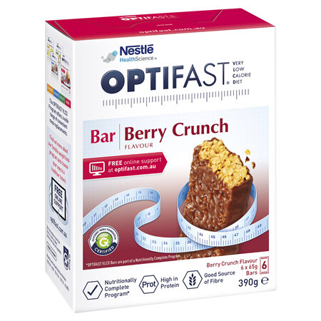 OPTIFAST VLCD Bar Berry Crunch - 6 Pack 65g Bars