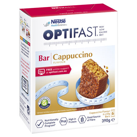 OPTIFAST VLCD Bar Cappuccino - 6 Pack 65g Bars