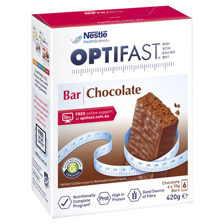 OPTIFAST VLCD Bar Chocolate - 6 Pack 70g Bars