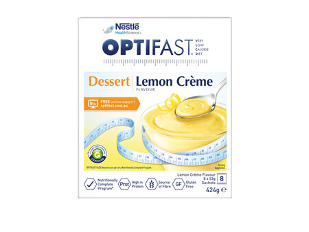 OPTIFAST VLCD Dessert Lemon Crème Flavour 8 Pack 424g