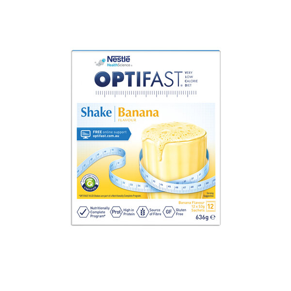 OPTIFAST VLCD Shake Banana Flavour 12 Pack 636g