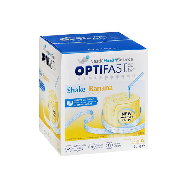 OPTIFAST VLCD Shake Banana Meal Replacement 12x53g **EXPIRES 17/4/23**