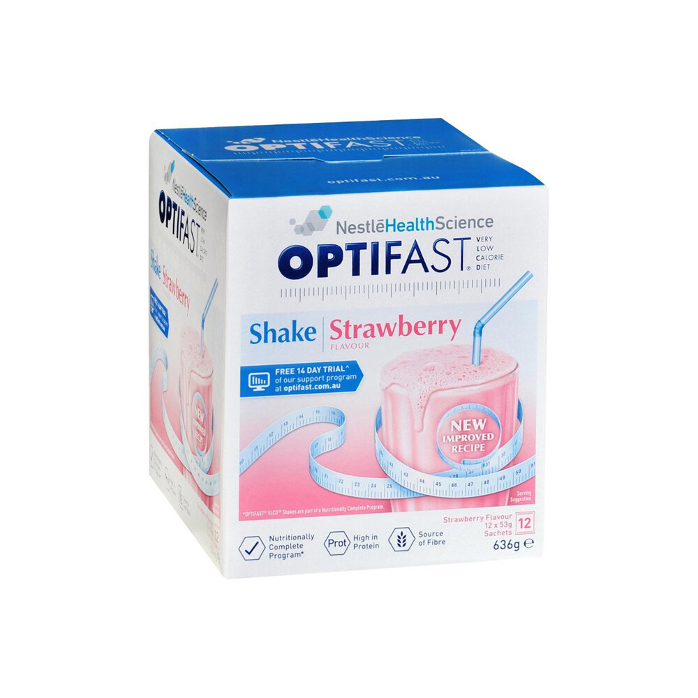 OPTIFAST VLCD Shake Strawberry Meal Replacement 12x53g