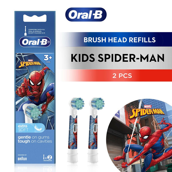 ORAL B Brush Heads for Kids Spiderman 2 Pack