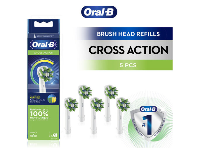 ORAL B Vitality Cross Action Toothbrush Heads 5 Pack
