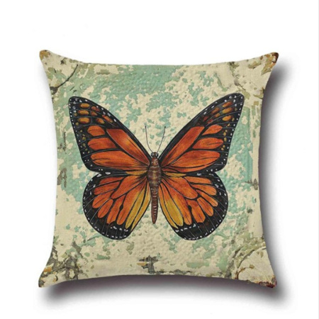 ORANGE & BLACK BUTTERFLY CUSHION COVER