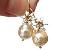 orange blossom edison pearls golden peach spring sterling silver gold earrings