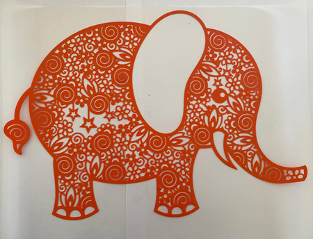 Orange Elephant Heat Press Vinyl