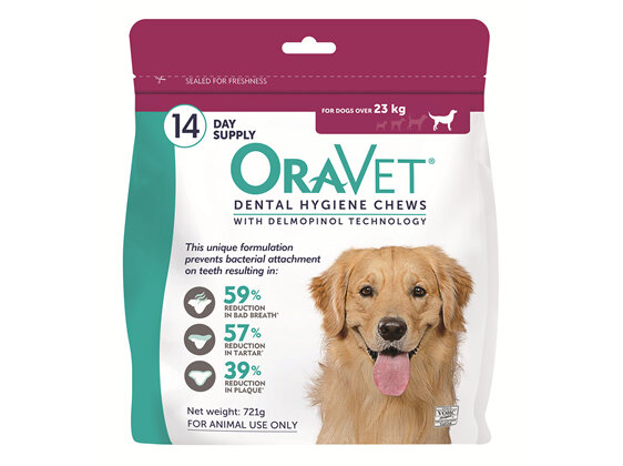 OraVet Dental Hygiene Chew for Extra Large Dogs, Over 23 kg 14 pack