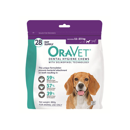 OraVet Dental Hygiene Chew for Medium Dogs, 11-23 kg 28 pack