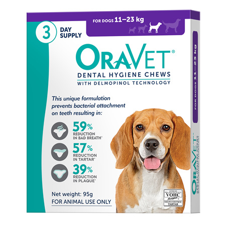 Oravet Dental Hygiene Chew for Small Dogs, 11-23 kg 3 pack