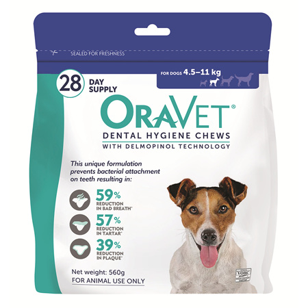 OraVet Dental Hygiene Chew for Small Dogs, 4.5-11 kg 28 pack