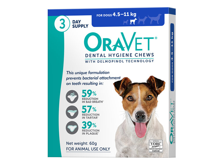 OraVet Dental Hygiene Chew for Small Dogs, 4.5-11 kg 3 pack