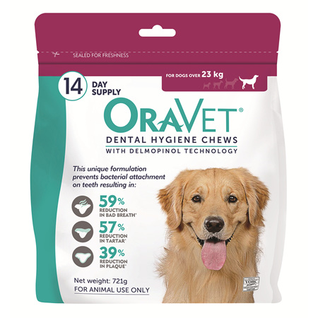 Oravet Dental Hygiene Chew for Small Dogs, Over 23 kg 14 pack