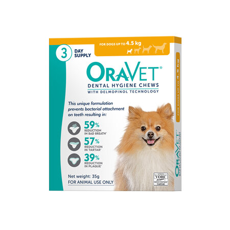 OraVet Dental Hygiene Chew for Very Small Dogs, Up to 4.5 kg 3 pack