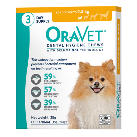 OraVet Dental Hygiene Chew for Very Small Dogs, Up to 4.5 kg 3 pack