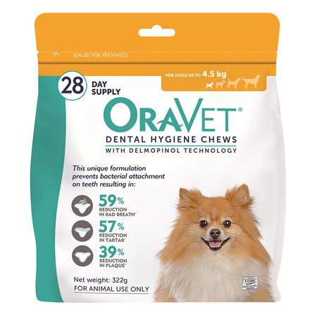 Oravet Dental Hygiene Chew for Very Small Dogs, Up to 4.5 kg 28 pack