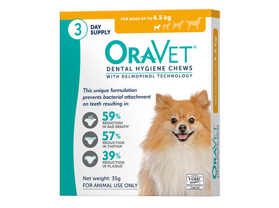 OraVet Dental Hygiene Chew for Very Small Dogs, Up to 4.5 kg 3 pack
