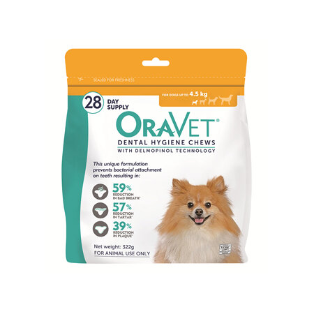 OraVet Dental Hygiene Chew for Very Small Dogs, Up to 4.5 kg 28 pack