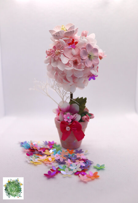 Orb Flower Topiary - Pink