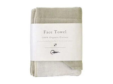 Organic Face Cloth - Green/Ivory
