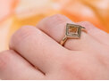 organic natural kite shaped diamond slice in 18ct yellow gold dress ring