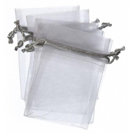 Organza bags x 10 white/silver