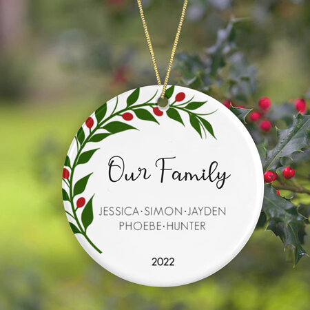 Our Family Personalised Ceramic Christmas Ornament