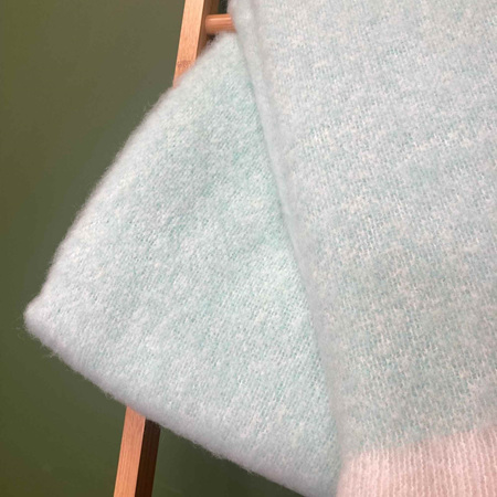 OUTLET - Alpaca Throw Blanket - Mint + White Marle