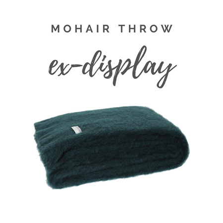 OUTLET - Mohair Throw Blanket - Bottle Green