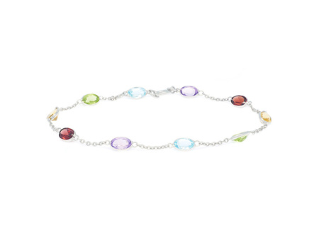 Oval Coloured Gemstone Bracelet