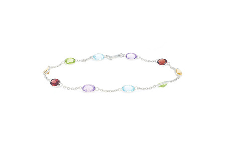 Oval Coloured Gemstone Bracelet
